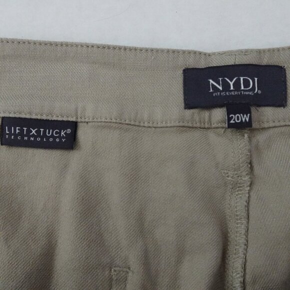NYDJ Wide Leg Pants Women's Plus Size 20W Brown Linen Blend Cropped Cargo - Picture 7 of 11